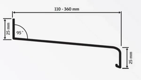Külső alumínium extrudált ablakpárkány - RAL 9006 szürke 3